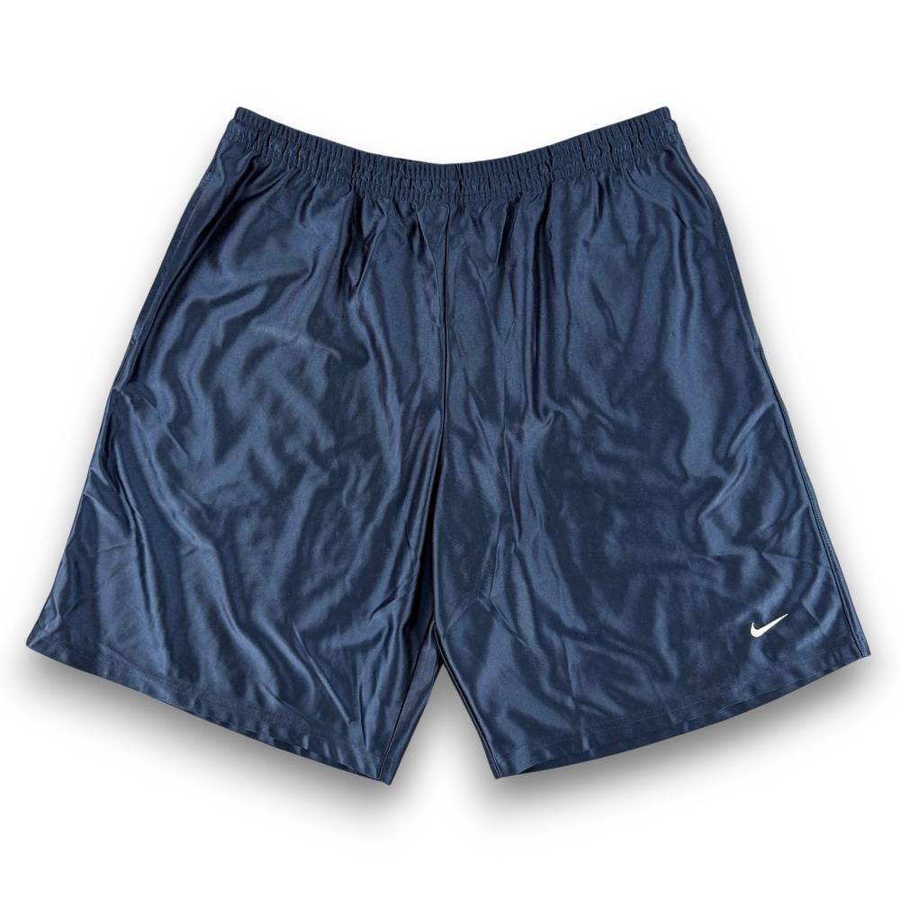 Vintage Nike Shorts Mens L Blue Shiny Dazzle Athletic Running Drawstring Workout